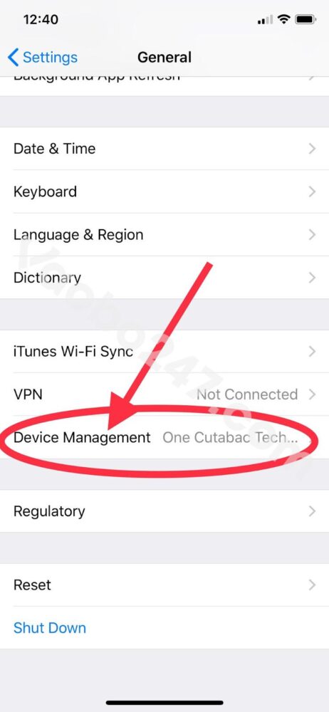 Bấm chọn Device Management 