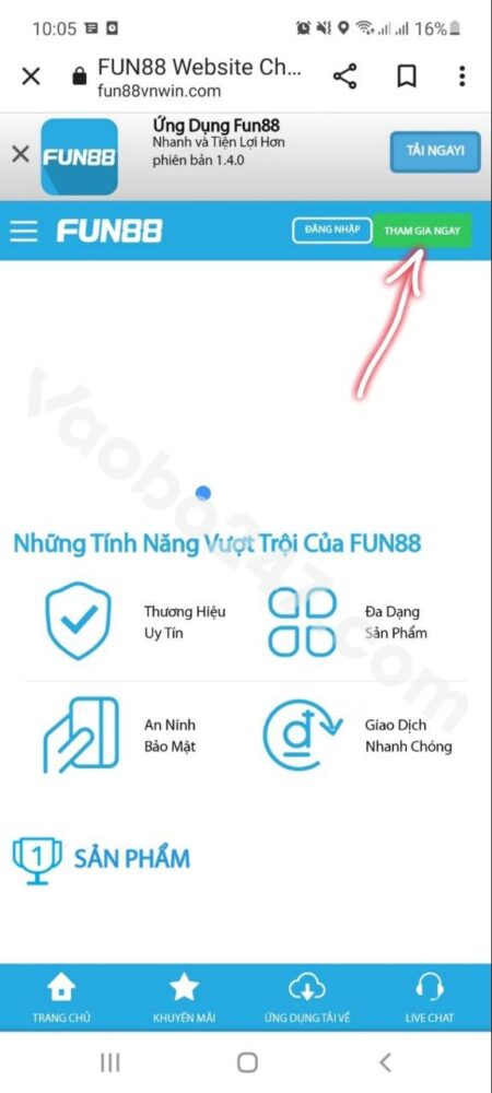 Bấm chọn mục Tham gia ngay 