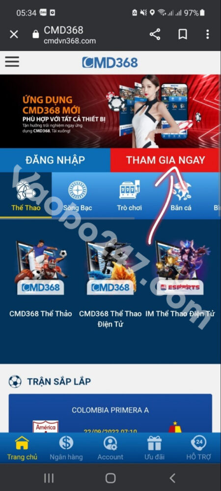 Bấm chọn Tham gia ngay 