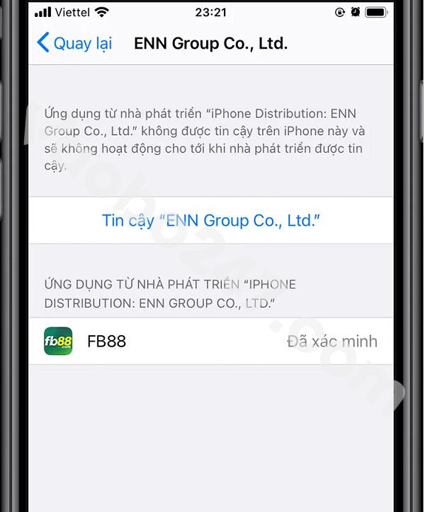 Bấm tin cậy để tải app về điện thoại.