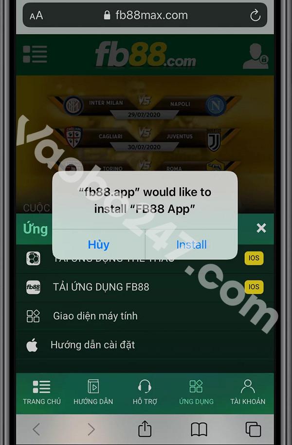 Bấm vào mục Install để cài đặt