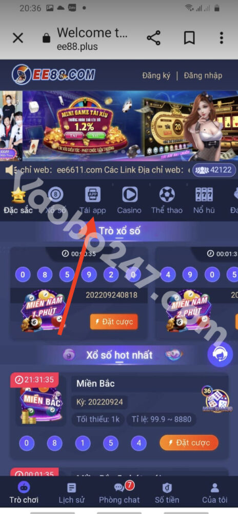 Bấm vào Tải app 