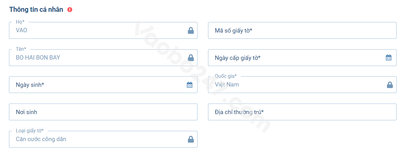 Cập nhật thông tin cá nhân của người chơi để rút tiền 1xbet