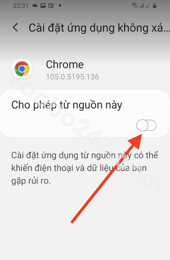 Cấp quyền cho app 