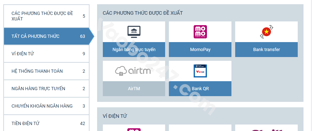 Chọn hình thức rút tiền tại 1xbet