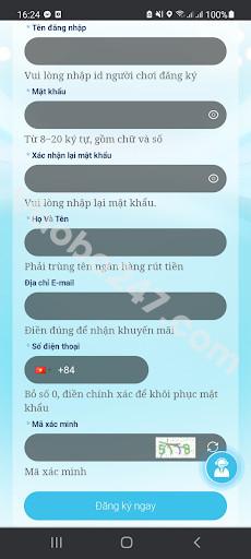 Điền đầy đủ thông tin trên biểu mẫu đăng ký trên điện thoại