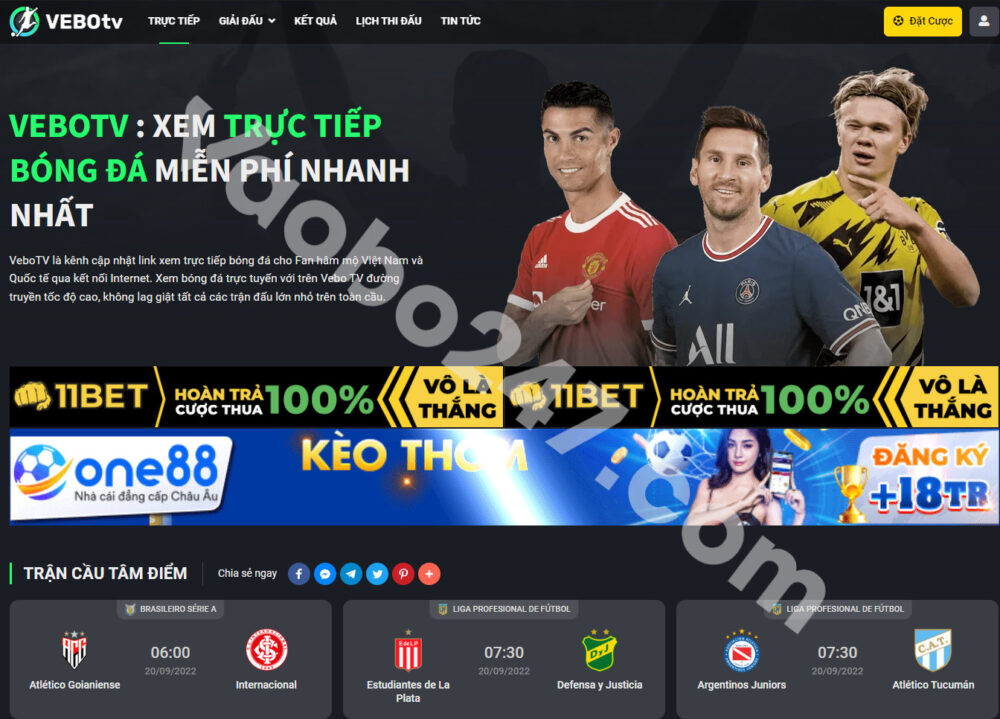 Giao diện trang chủ cực kỳ đơn giản của vebotv