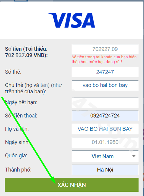 Hướng dẫn rút tiền qua thẻ ngân hàng tại 1xbet