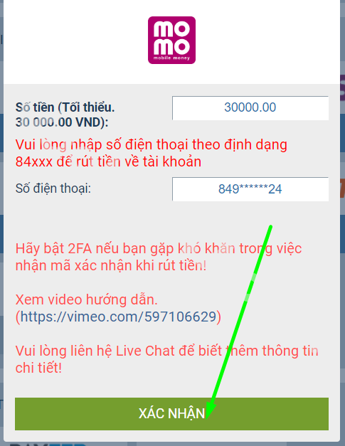 Hướng dẫn rút tiền qua ví điện tử tại 1xbet