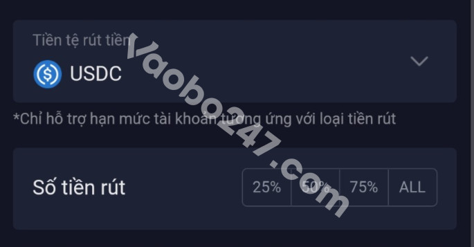 Chọn số tiền muốn rút