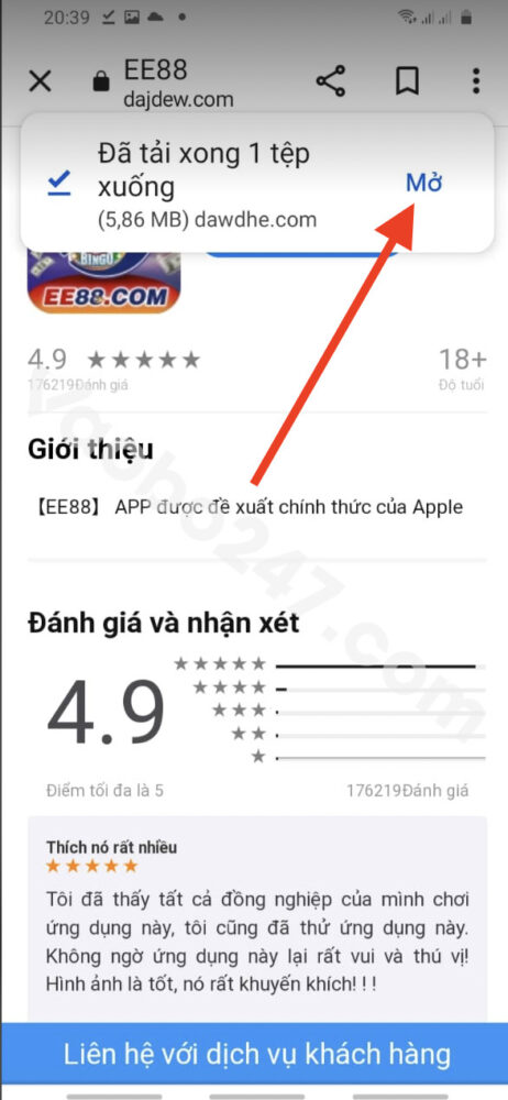 Mở file vừa tải 