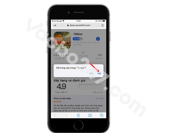 Mở ứng dụng trên iTunes