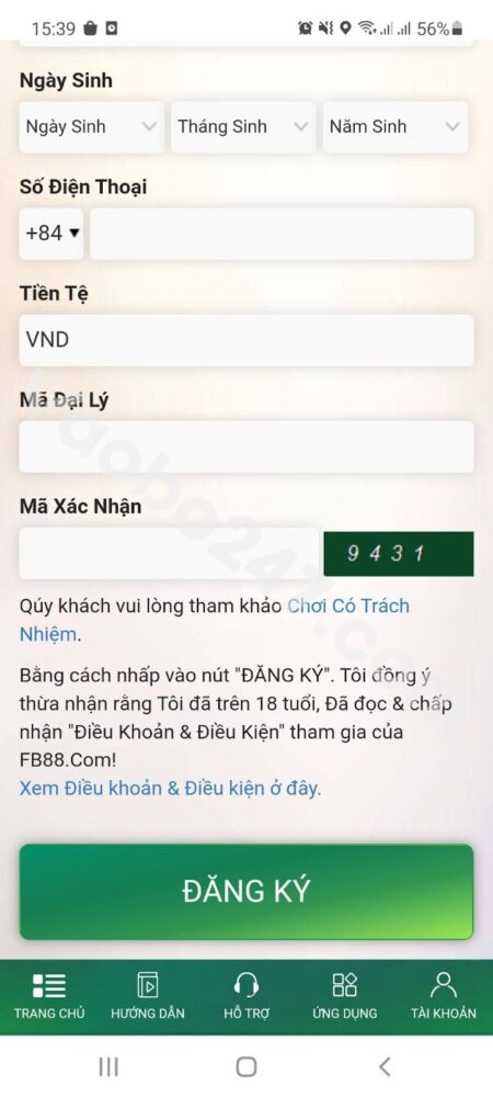 Người chơi nhập mã xác nhận bên cạnh