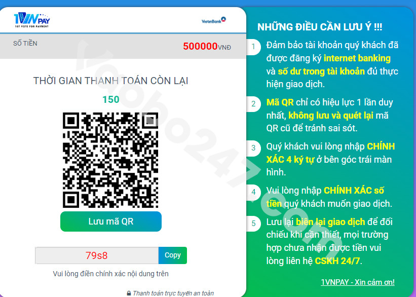 Người chơi quét mã QR để chuyển tiền