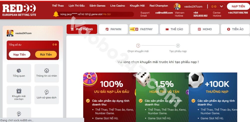 Nhà cái Red88 hoàn toàn uy tín, minh bạch 