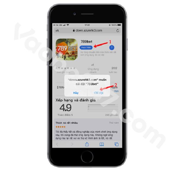 Nhấn chọn Cài đặt để bắt đầu quá trình tải và cài đặt app