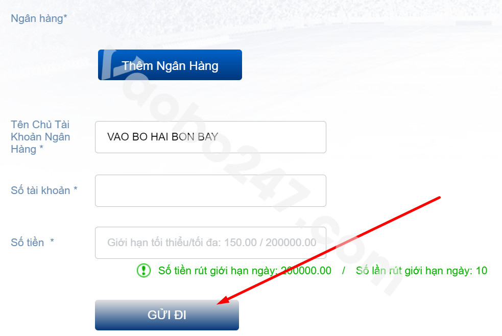 Nhấn mục gửi đi