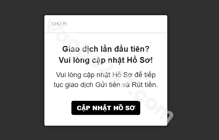 Nhấn vào cập nhật hồ sơ cá nhân của bạn