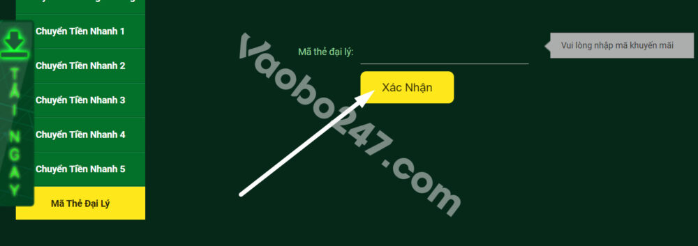 Nhấn vào ô xác nhận 