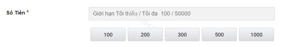 Nhập số tiền bạn muốn nạp vào 