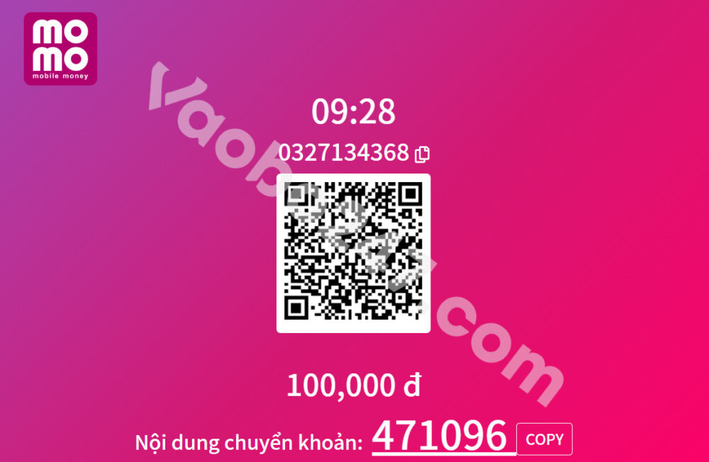 Quét mã Qr để thanh toán 