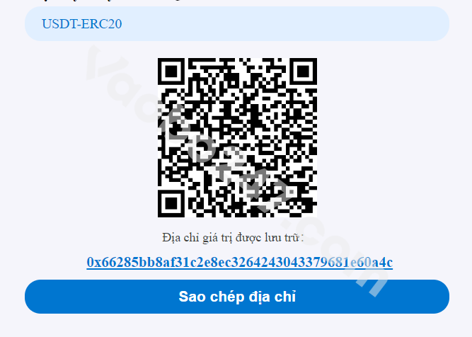 Quét mã Qr hoặc sao chép tài khoản để giao dich 