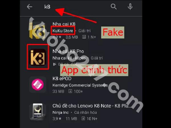 Tìm tên ứng dụng K8