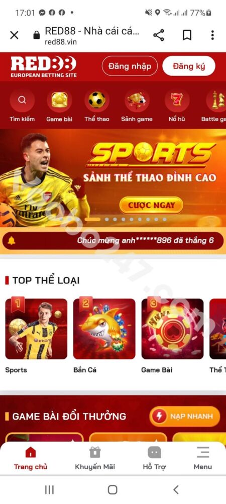 Truy cập vào trang chủ nhà cái trên ứng dụng duyệt web 