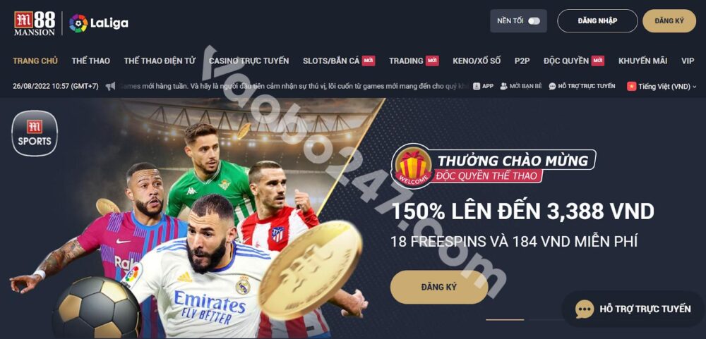 Truy cập vào website chính thức của nhà cái