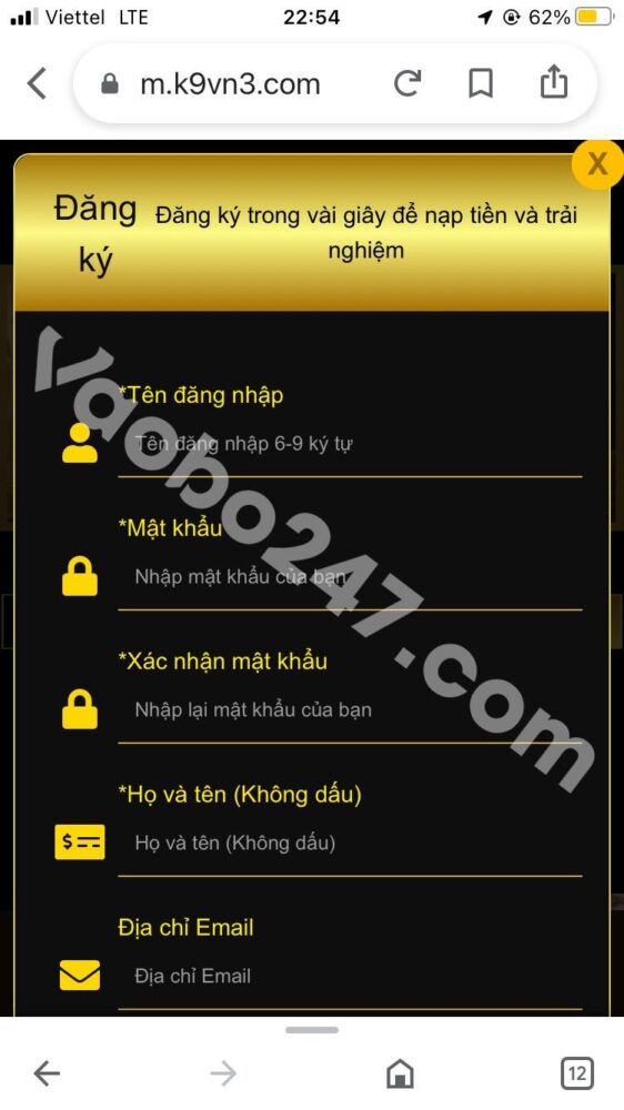 Anh em tiến hành kê khai thông tin cá nhân