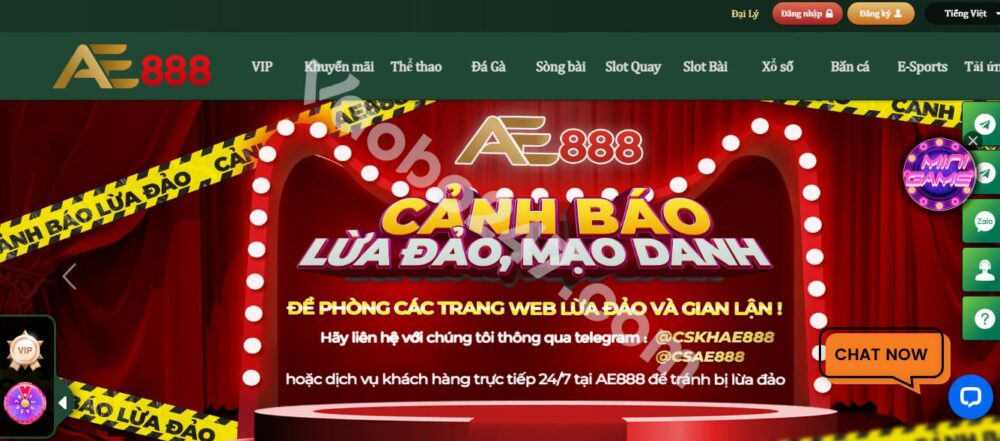 Anh em vào trang chủ AE888 để chọn “đăng ký”