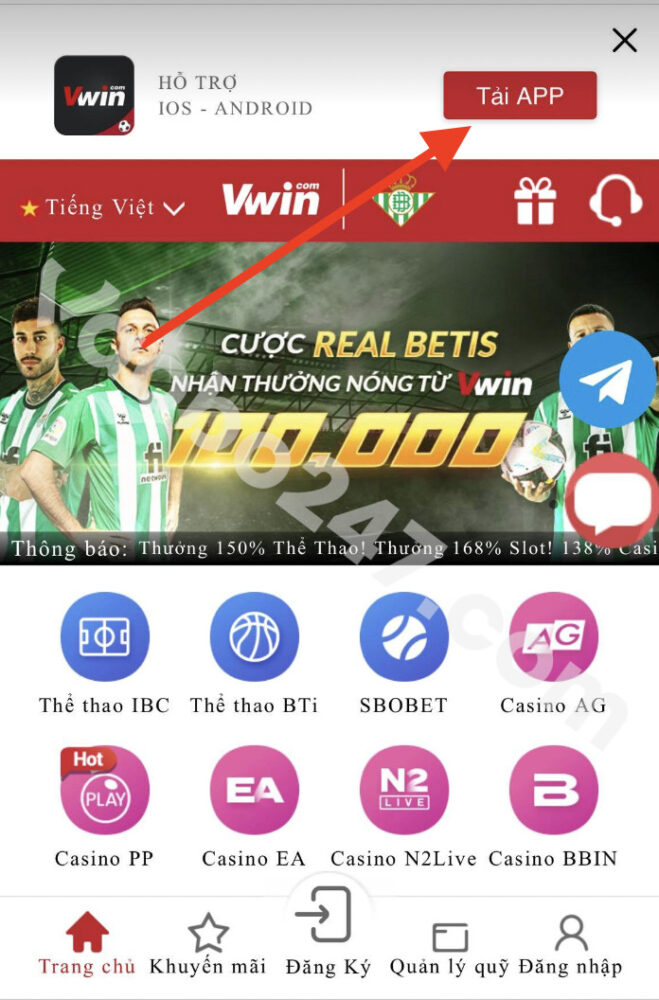 Bấm chọn Tải app 