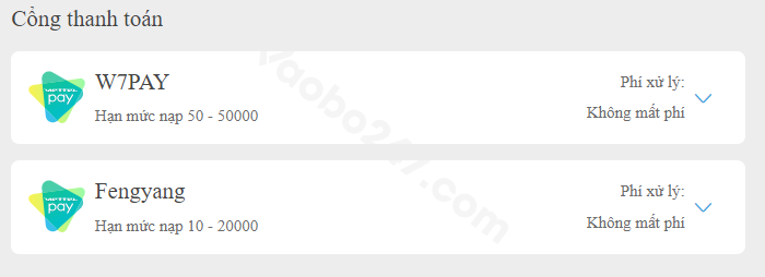 Bạn lựa chọn một trong hai cổng thanh toán để giao dịch 