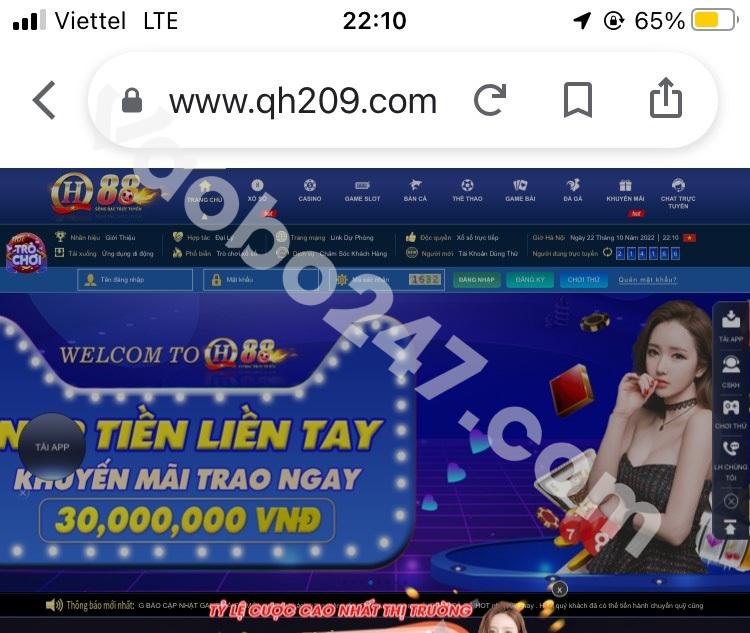 Bạn vào link nhà cái QH88 trên điện thoại