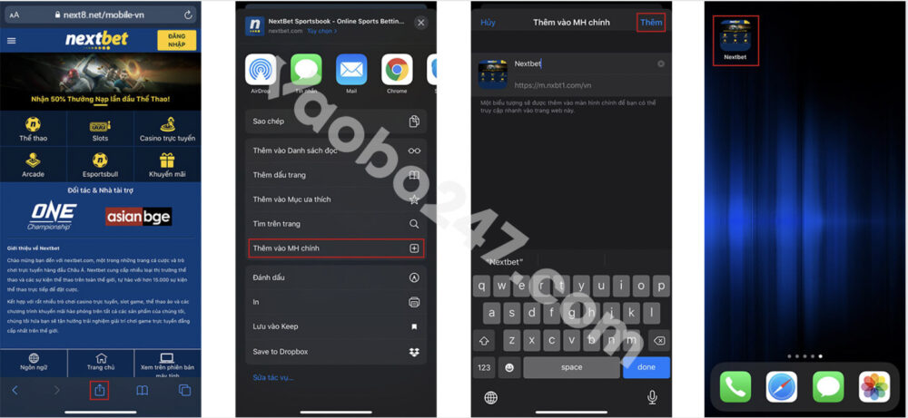 Các bước tải và cài đặt app Nextbet trên điện thoại iOS