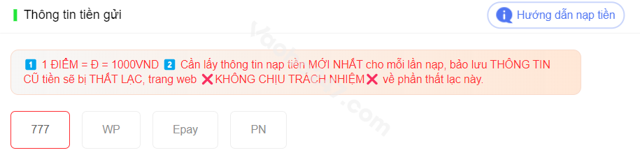 Chọn 1 trong 4 cổng thanh toán được hỗ trợ