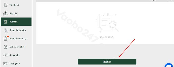 Chọn mục Rút tiền