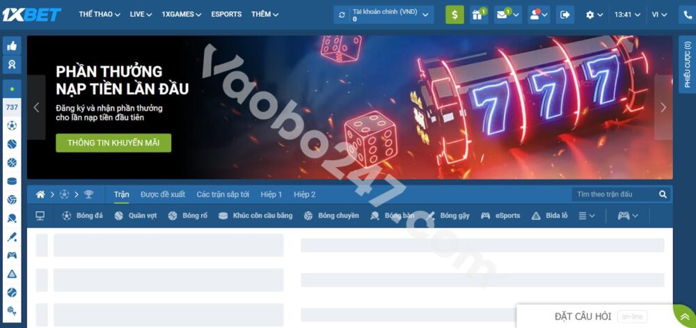 Đăng nhập vào tài khoản 1xbet 