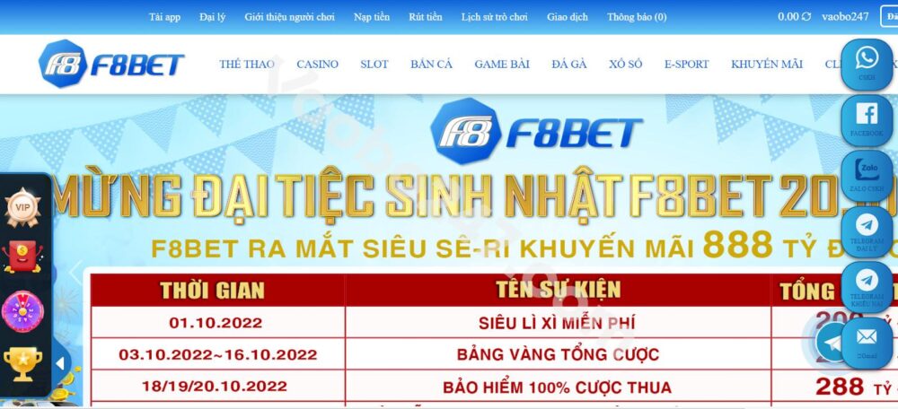 Đăng nhập vào tài khoản của F8bet để rút tiền 