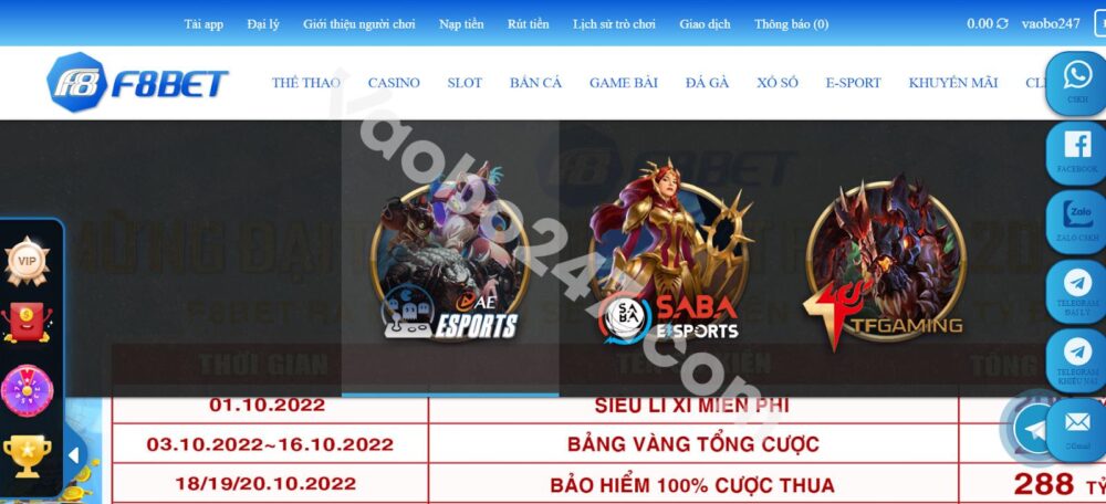 Đăng nhập vào tài khoản tại nhà cái F8bet 