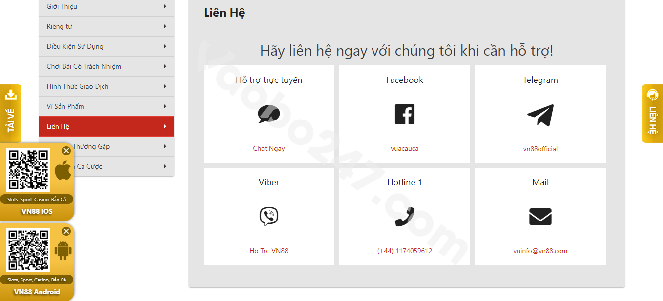 Dịch vụ hỗ trợ đầy đủ kênh chat