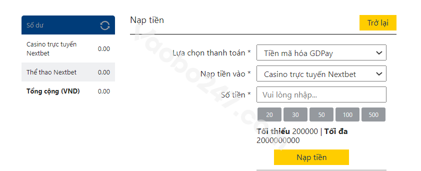 Giao dịch qua hình thức Co Pay USDT ERC/ TRC