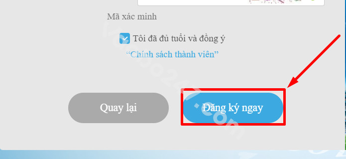 Hoàn tất thao tác đăng ký tài khoản Hi88 trên máy tính