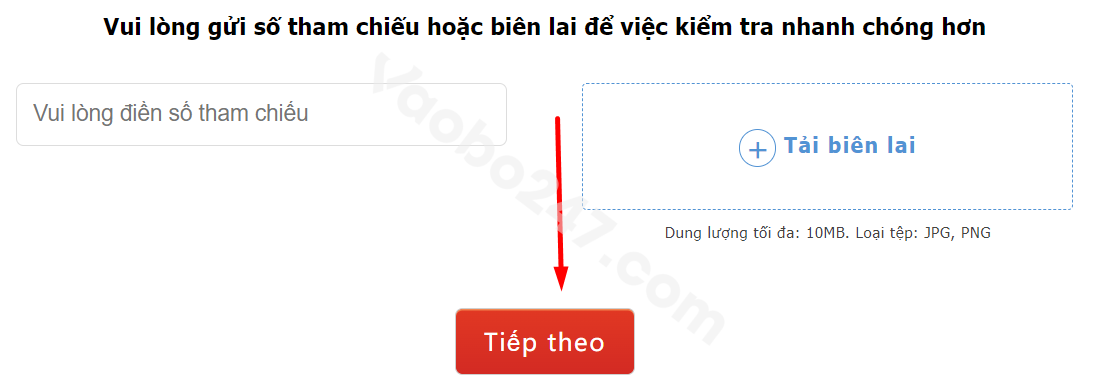 Bấm chọn Tiếp theo 