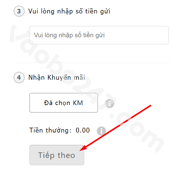 Bấm chọn Tiếp theo 