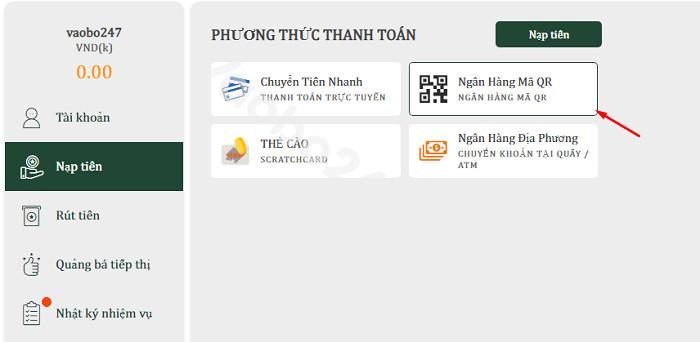 Chọn phương thức thanh toán