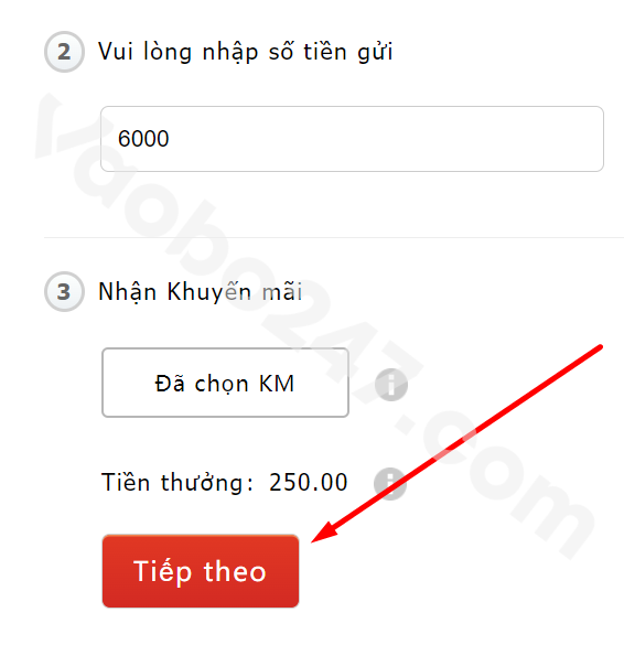 Bấm chọn Tiếp theo 