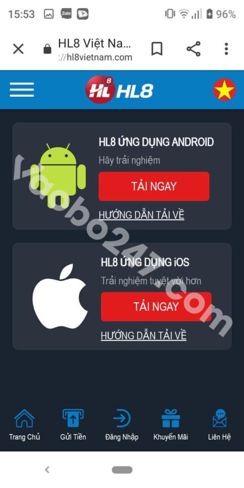 Lựa chọn mục tải app dành cho hệ điều hành Android