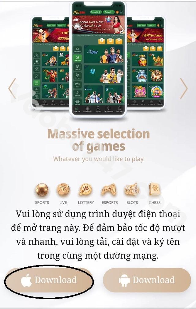 Lưu ý hãy chọn hệ điều hành IOS