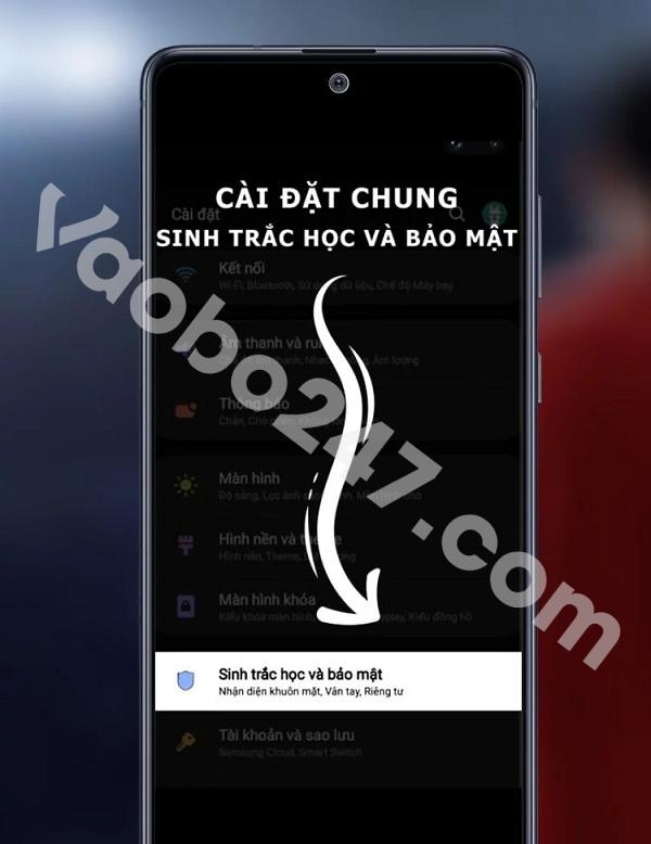 Mở mục bảo mật trên điện thoại Android 